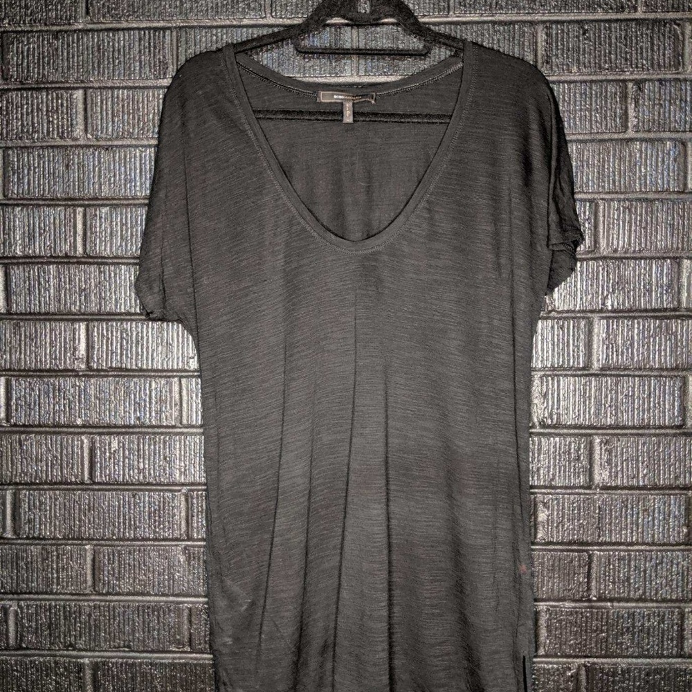 BCBG black long t-shirt. Medium